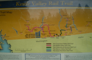 Routes of various railways, Kettle Valley Railway Naramata Section, 2010-08.